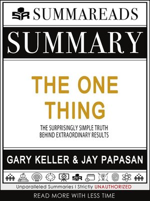 cover image of Summary of the ONE Thing